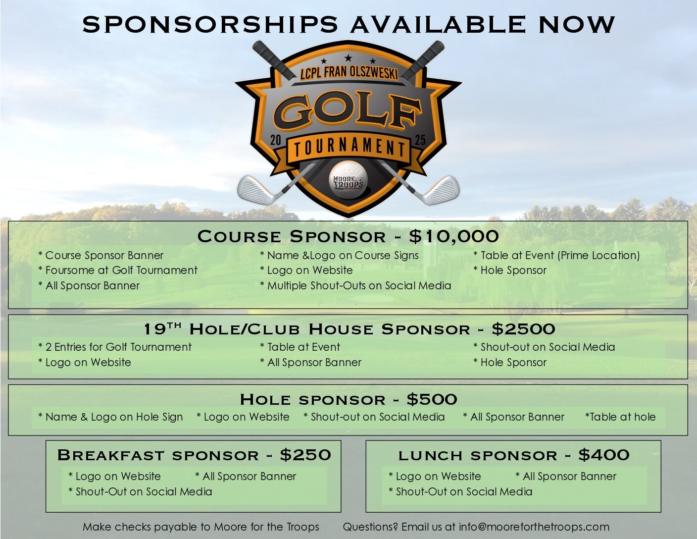 2025 Golf Tournamnet Sponsors